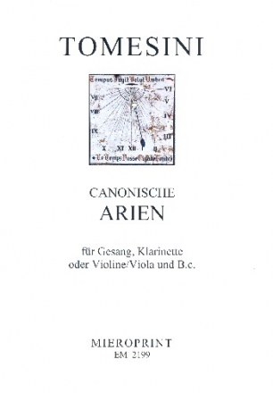 Canonische Arien fr Gesang, Klarinette, (Violine/Viola) und Bc Partitur