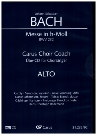 Messe h-Moll BWB232 - Chorstimme Alt  mp3-CD