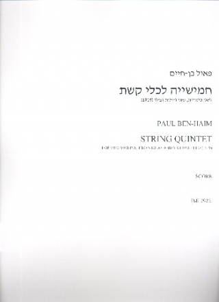 String Quintet op.3 for 2 violins, 2 violas and violoncello score and parts