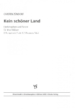 Kein schner Land fr 3 Trompeten, 3 Posaunen und Tuba Spielpartitur