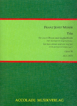 Trio op.38 fr 2 Oboen und Englischhorn (Fagott) Partitur und Stimmen