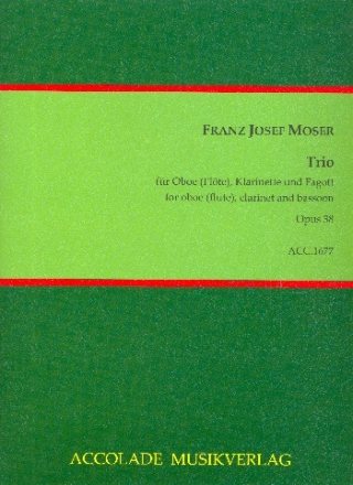 Trio op.38 fr Oboe (Flte), Klarinette und Fagott Partitur und Stimmen
