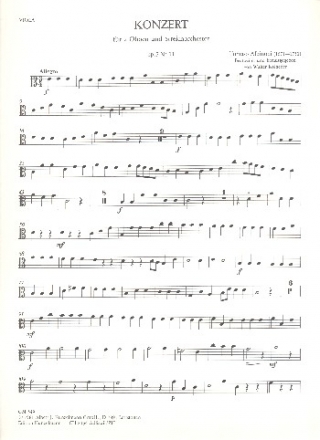 Concerto D-Dur op.7,11 fr 2 Oboen und Streichorchester Viola