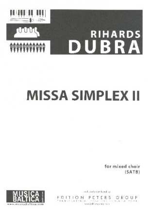 Missa simplex II for mixed chorus and organ choral score