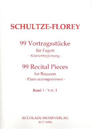 99 Vortragsstcke Band 1 (Nr.1-33) Fr Fagott und Klavier Klavierbegleitung (Partitur)