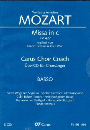 Messe c-Moll KV427 - Chorstimme Bass 3 Playalong-CD's
