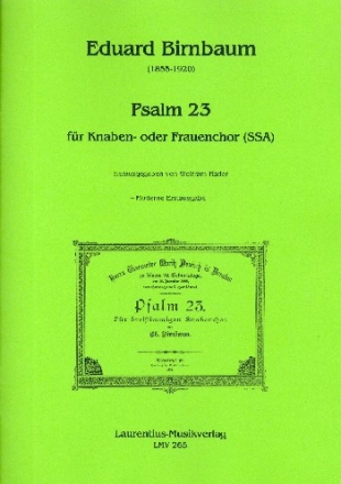 Der Herr ist mein Hirte fr Knabenchor (Frauenchor) a cappella Partitur