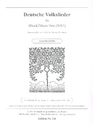 Deutsche Volkslieder fr 3 Blockflten (SAT) Tenorblockflte