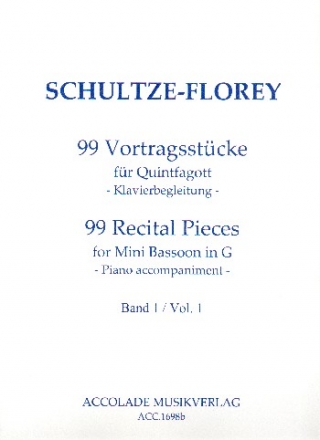 99 Vortragsstcke Band 1 (Nr.1-33) Fr Quintfagott und Klavier Klavierbegleitung (Partitur)