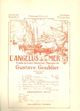 L'Angelus de la mer pour barytone et piano