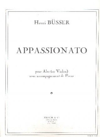 Appassionato op.34 pour alto (violon) et piano