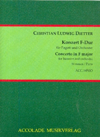 Konzert F-Dur Nr.1 fr Fagott und Orchester Stimmensatz (Streicher 3-3-2-4)