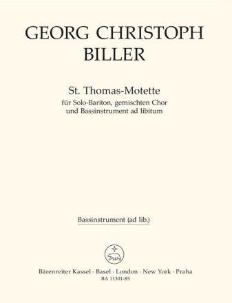 St. Thomas-Motette fr Bariton und gem Chor a cappella (Bassinstrument ad lib) Bassinstrument