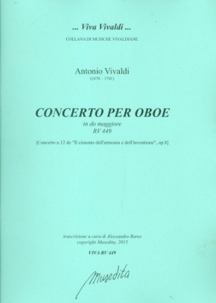 Konzert C-Dur op.8,12 RV449 fr Oboe, Streicher und Bc Partitur und Stimmen