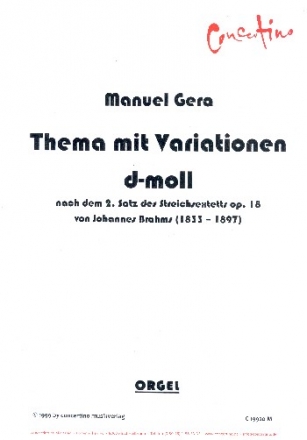 Thema mit Variationen d-Moll fr Orgel