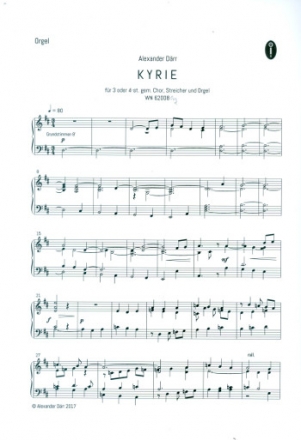 Kyrie fr gem Chor (SAM/SATB), Streicher und Orgel Orgel