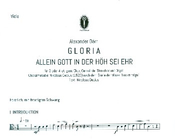 Gloria fr gem Chor (SAM/SATB), Gemeinde, Streicher und Orgel Viola