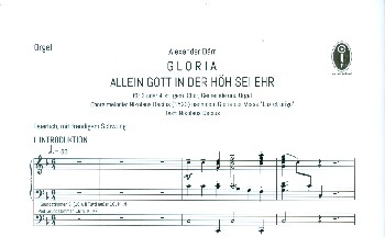 Gloria fr gem Chor (SAM/SATB), Gemeinde, Streicher und Orgel Orgel