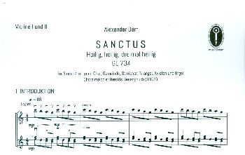 Sanctus fr gem Chor (SAM/SATB), Gemeinde und Orgel (Instrumente ad lib) Spielpartitur Violine 1/2
