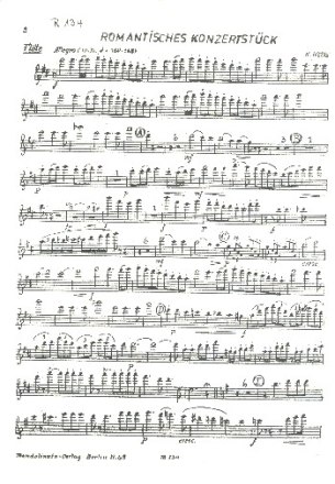 Romantisches Konzertstck fr Zupforchester (weitere Instrumente ad lib) Flte