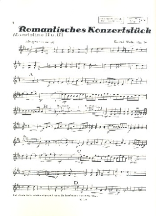 Romantisches Konzertstck fr Zupforchester (weitere Instrumente ad lib) Mandoline 2/3