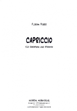 Capriccio für Vibraphon und Marimbaphon Partitur und Stimmen