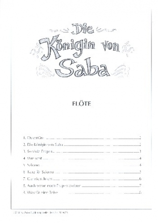 Die Knigin von Saba fr Soli, Kinderchor und Instrumente Flte