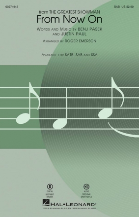 From now on for mixed chorus (SAM) and piano choral score