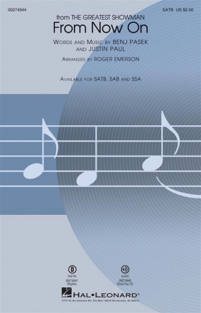 From now on from 'The Greatest Snowman' for mixed chorus and piano choral score