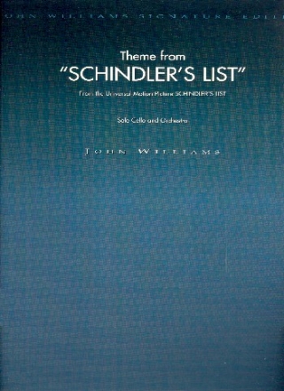 Theme from Schindler's List: for cello and orchestra deluxe score