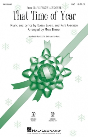 That Time of Year for mixed chorus (SAM) and piano score