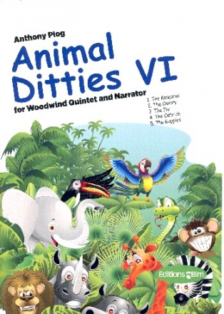 Animal dittis vol.6 for 5 woodwind players  and narrator score and parts