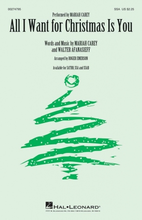 All I want for Christmas is You for female chorus score