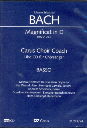 Magnificat BWV243 - Chorstimme Bass  Playalong-CD