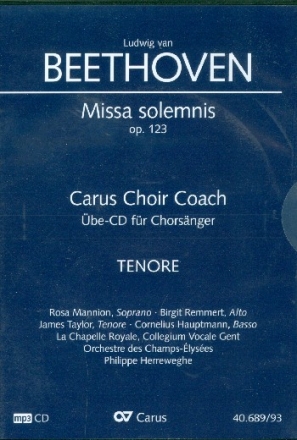 Missa solemnis op.123 - Chorstimme Tenor  Playalong-CD