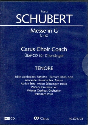 Messe G-Dur D167 - Chorstimme Tenor  Playalong-CD