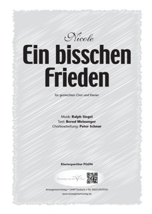 Ein bisschen Frieden fr gem Chor und Klavier Chorpartitur