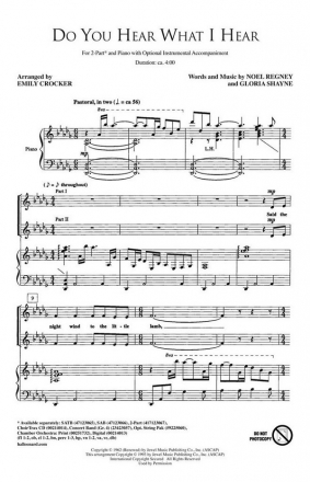 Do You hear what I hear for 2-part chorus