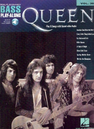 Queen (+Audio Online Access): songbook vocal/bass/tab bass playalong vol.39