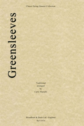 Greensleeves for string quartet score