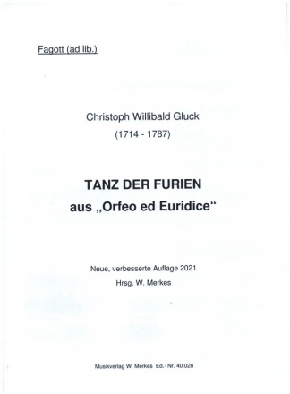 Tanz der Furien aus Orfeo ed Euridice fr Orchester Fagott