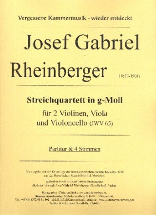 Streichquartett g-Moll JWV65 fr 2 Violinen, Viola und Violoncello Partitur und Stimmen