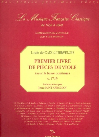 Premier livre de pieces de viole avec la basse continue  facsimile