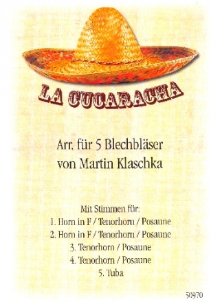 La cucaracha f�r 5 Blechbl�ser Partitur und Stimmen