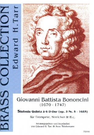 Sinfonia quinta  6 D-Dur op.3,5 fr Trompete, Streicher und Bc Partitur und Stimmen (Bc ausgesetzt)