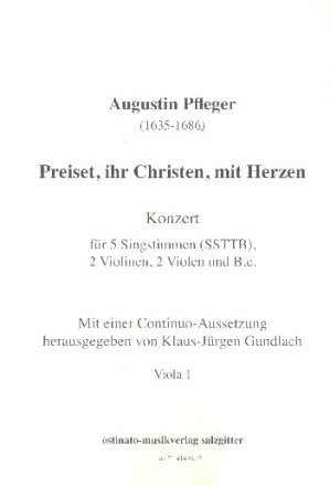 Preiset ihr Christen mit Herzen fr 5 Stimmen, 2 Violinen, 2 Violen und Bc Violine 2