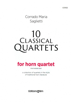 10 classical Quartets for 4 horns in F score and parts