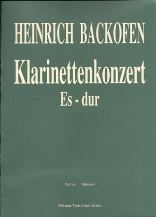 Konzert Es-Dur fr Klarinette und Orchester Partitur und Solostimme