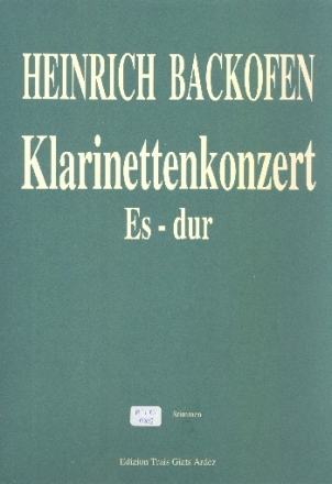 Konzert Es-Dur fr Klarinette und Orchester Stimmensatz (Streicher 2-2-1-1-2-1)