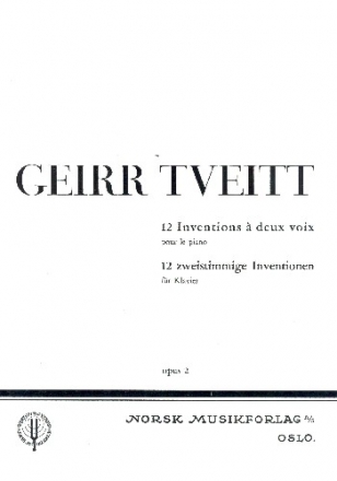 12 Inventions  2 voix op.2 pour piano